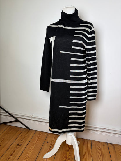 Vintage Jean Paul Gaultier Wool Blend Dress Black White M