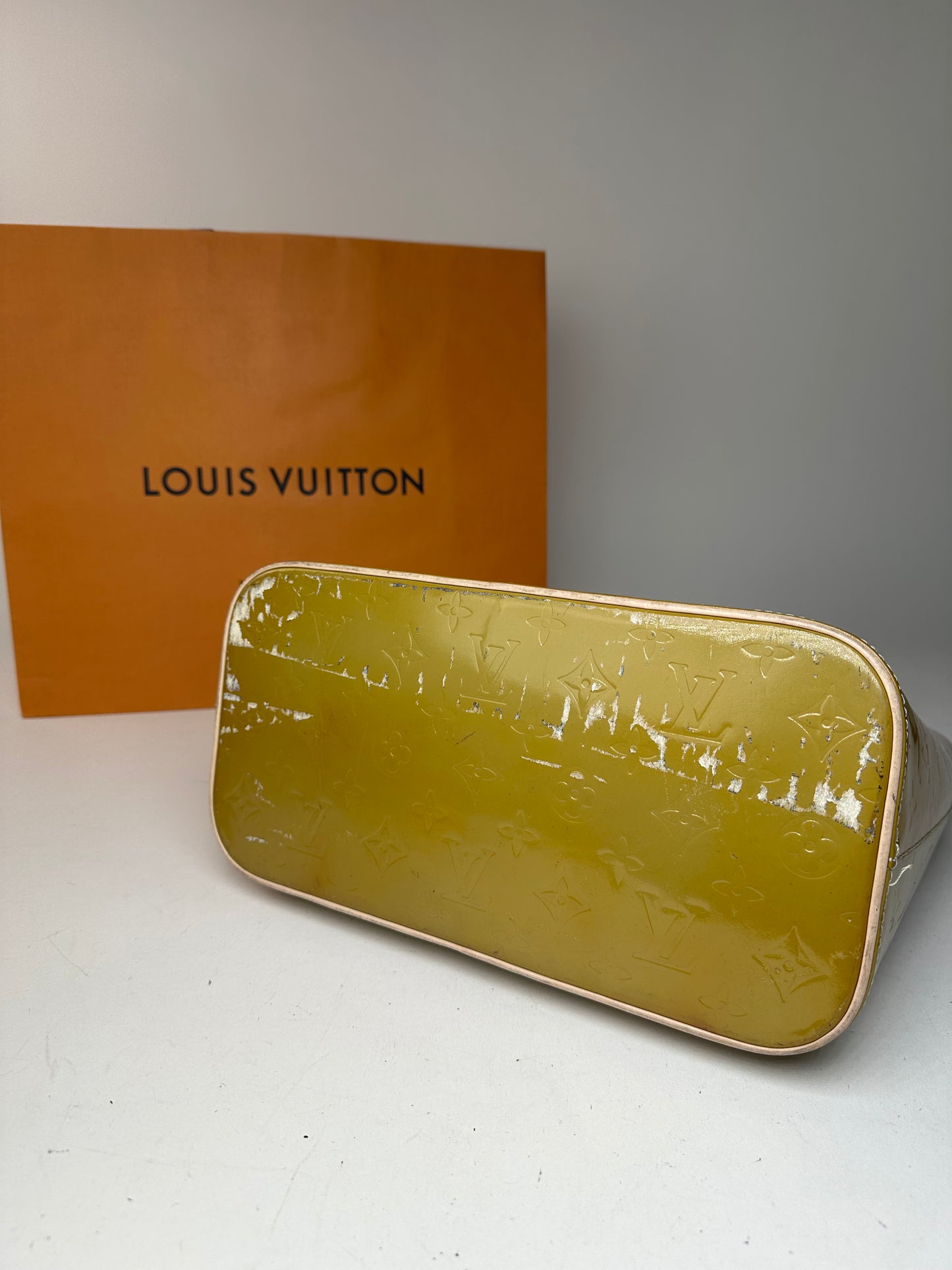Vintage Louis Vuitton Vernis Leather Handbag Green