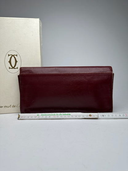 Vintage Cartier leather clutch burgundy
