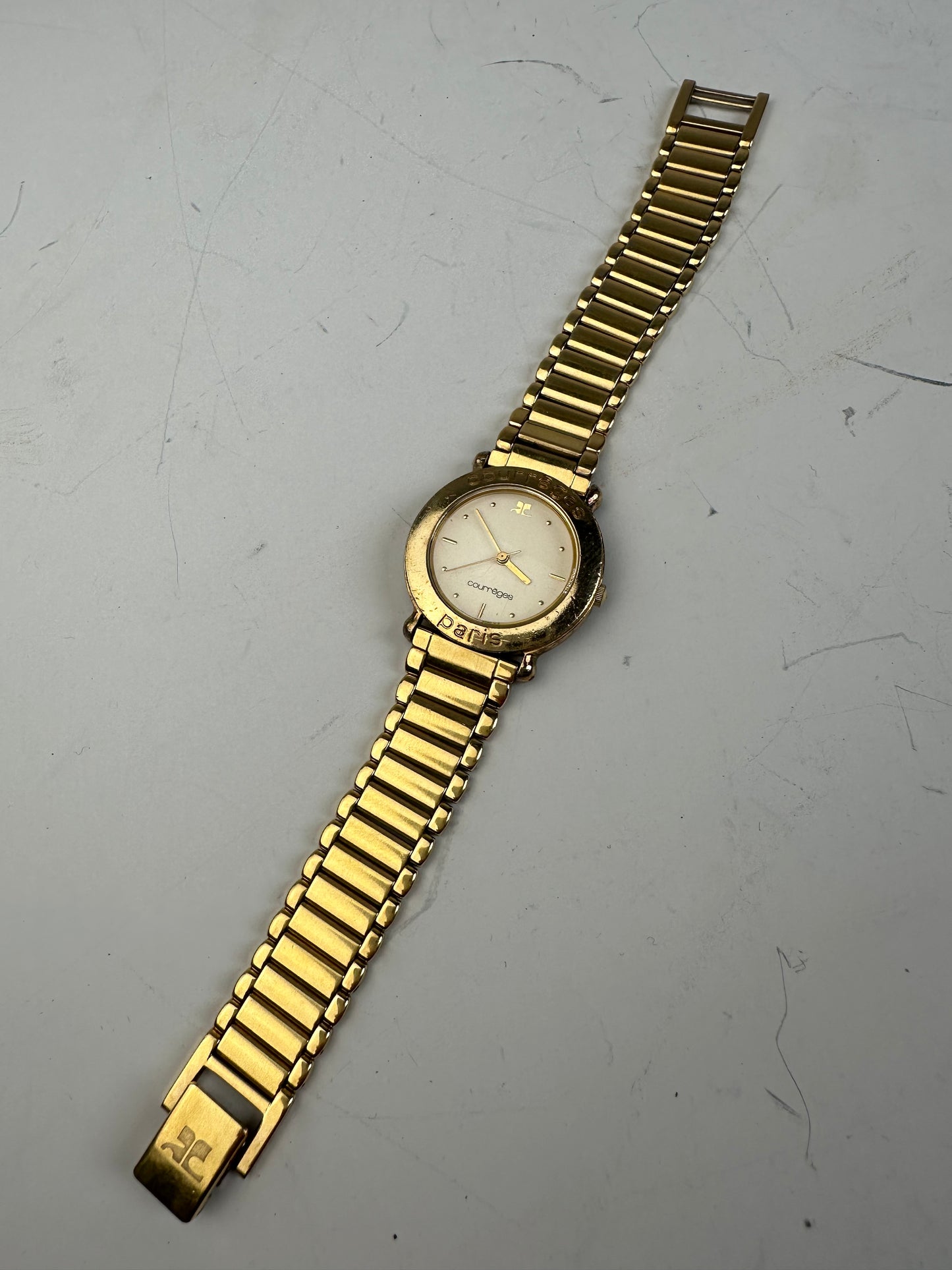 Vintage Courreges Bracelet Watch Gold Silver c. 1990s