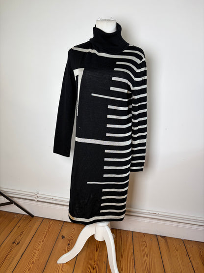 Vintage Jean Paul Gaultier Wool Blend Dress Black White M