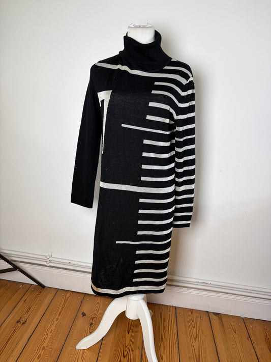 Vintage Jean Paul Gaultier Wool Blend Dress Black White M