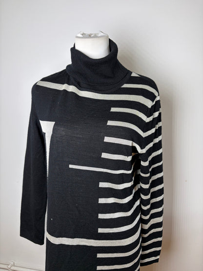 Vintage Jean Paul Gaultier Wool Blend Dress Black White M