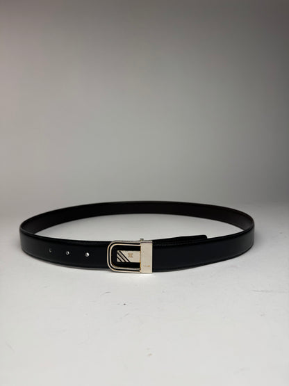 Vintage Celine Triomphe Leather Belt black