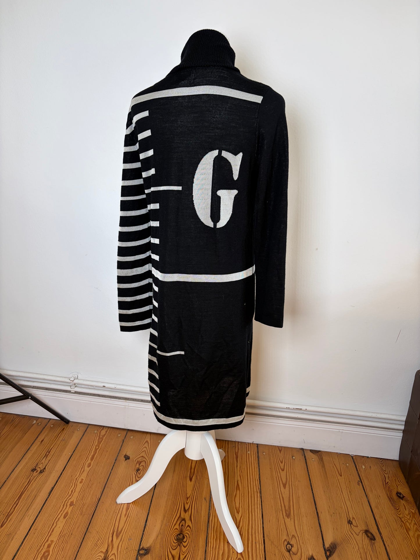 Vintage Jean Paul Gaultier Wool Blend Dress Black White M