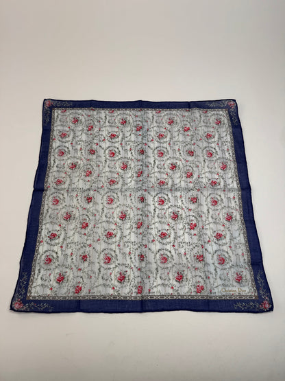 Vintage Dior Floral Scarf Blue