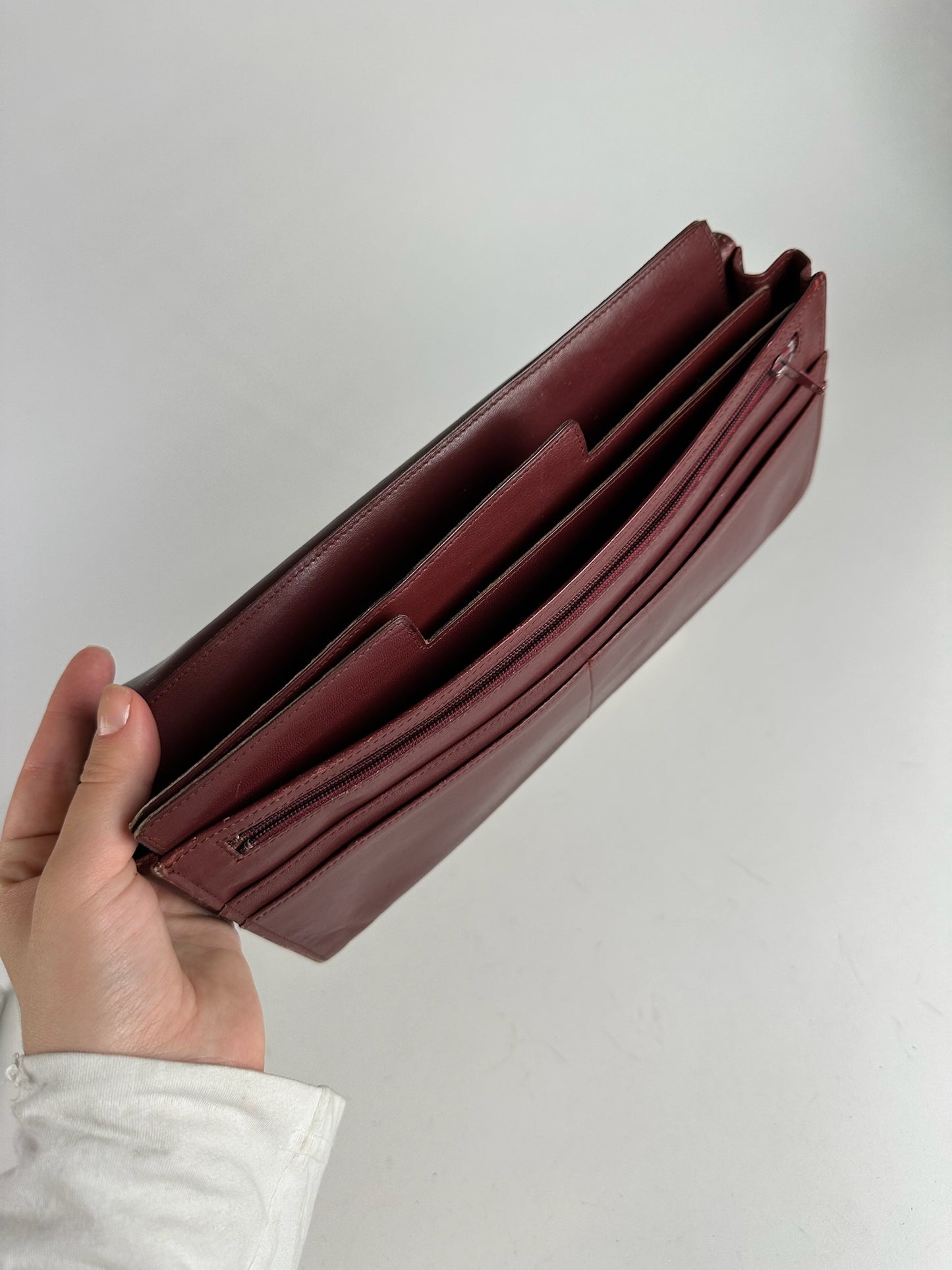 Vintage Cartier leather clutch burgundy