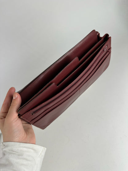 Vintage Cartier leather clutch burgundy