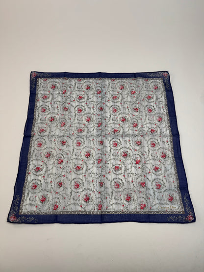 Vintage Dior Floral Scarf Blue