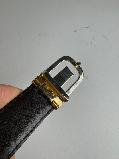 Vintage Celine Triomphe Leather Belt black