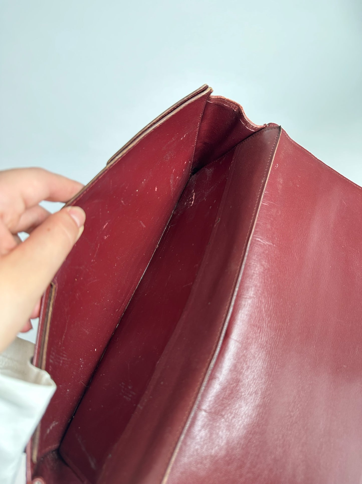 Vintage Cartier leather clutch burgundy