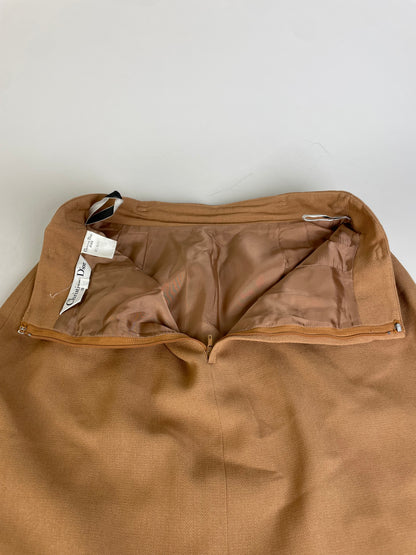 Vintage Dior Wool Skirt Tan M
