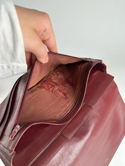 Vintage Cartier leather clutch burgundy