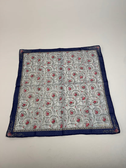 Vintage Dior Floral Scarf Blue