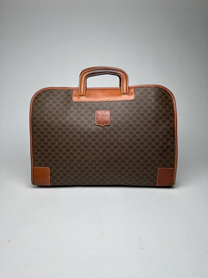 Vintage Celine Paris Leather monogram briefcase brown
