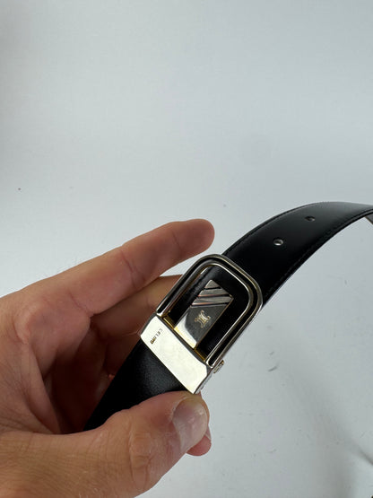 Vintage Celine Triomphe Leather Belt black