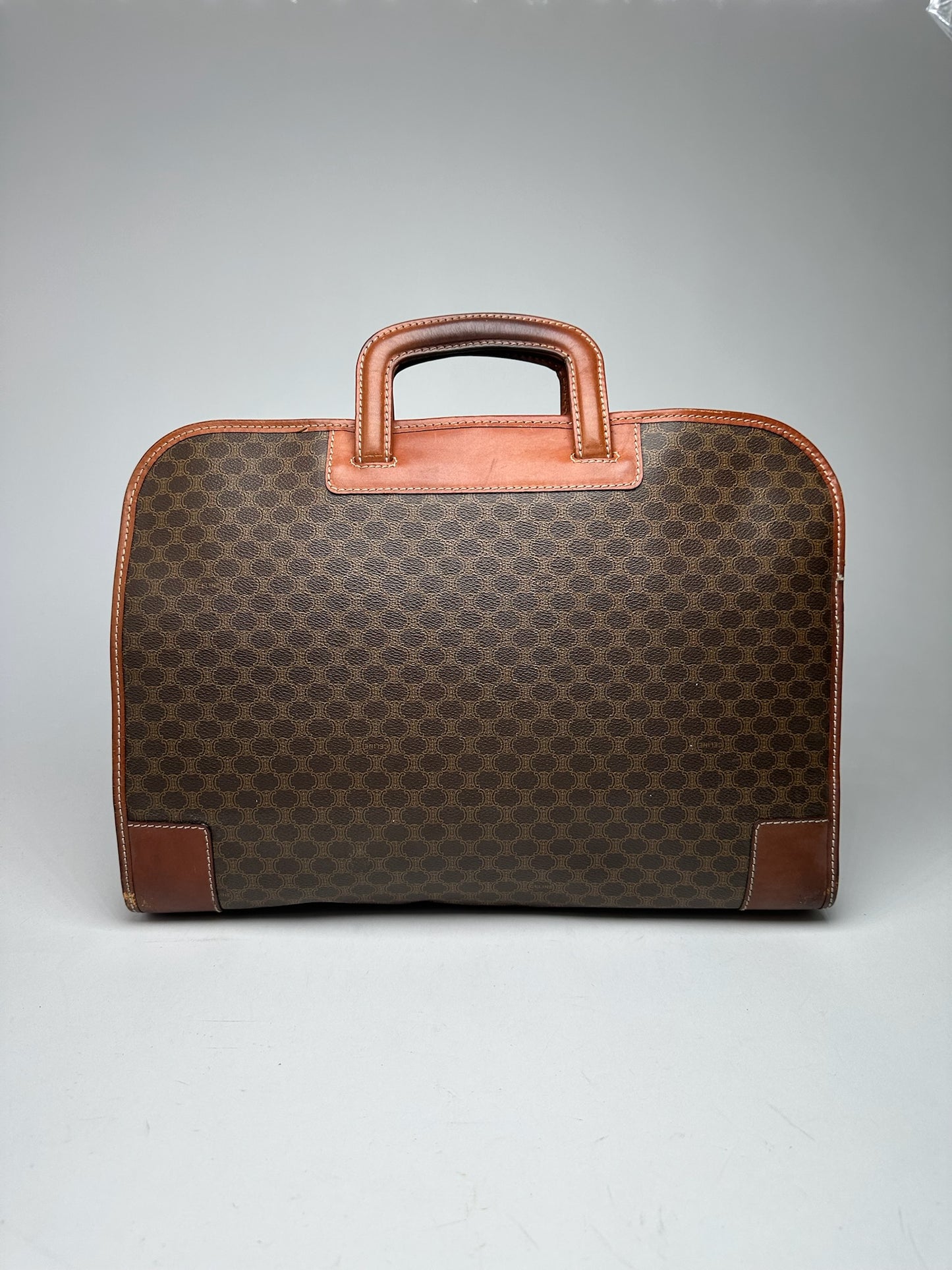 Vintage Celine Paris Leather monogram briefcase brown
