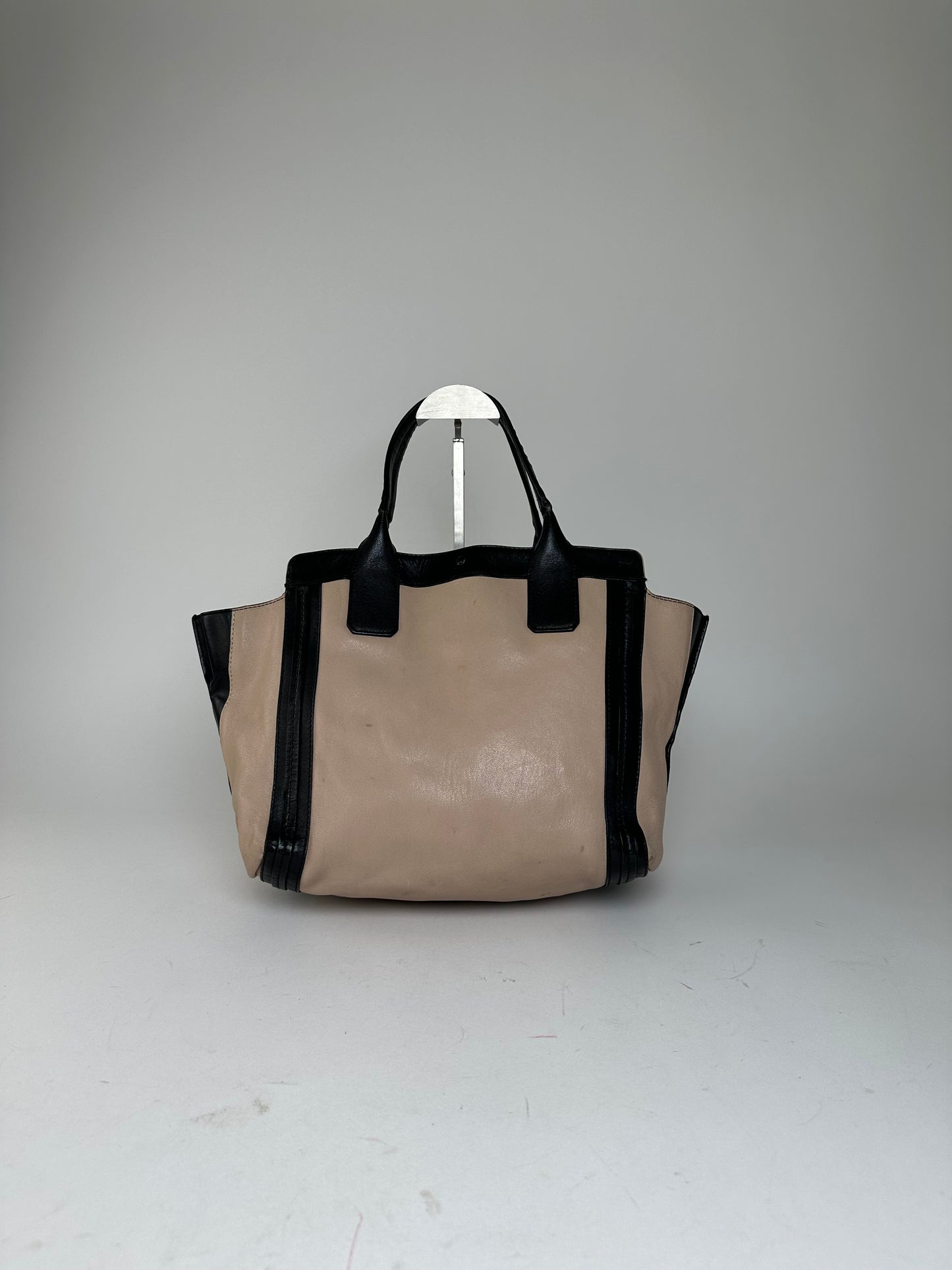 Vintage Chloe Leather Tote Bag Nude Black