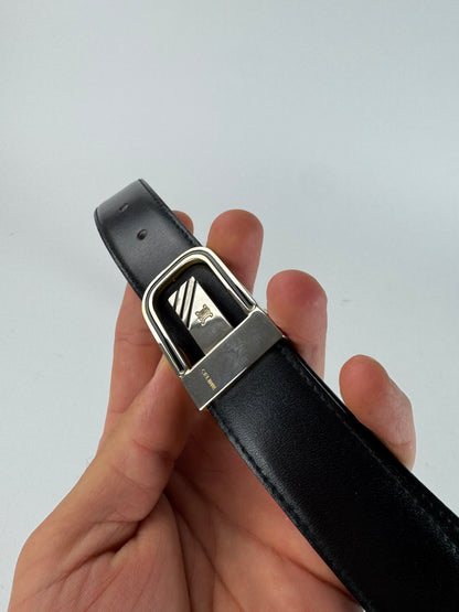 Vintage Celine Triomphe Leather Belt black