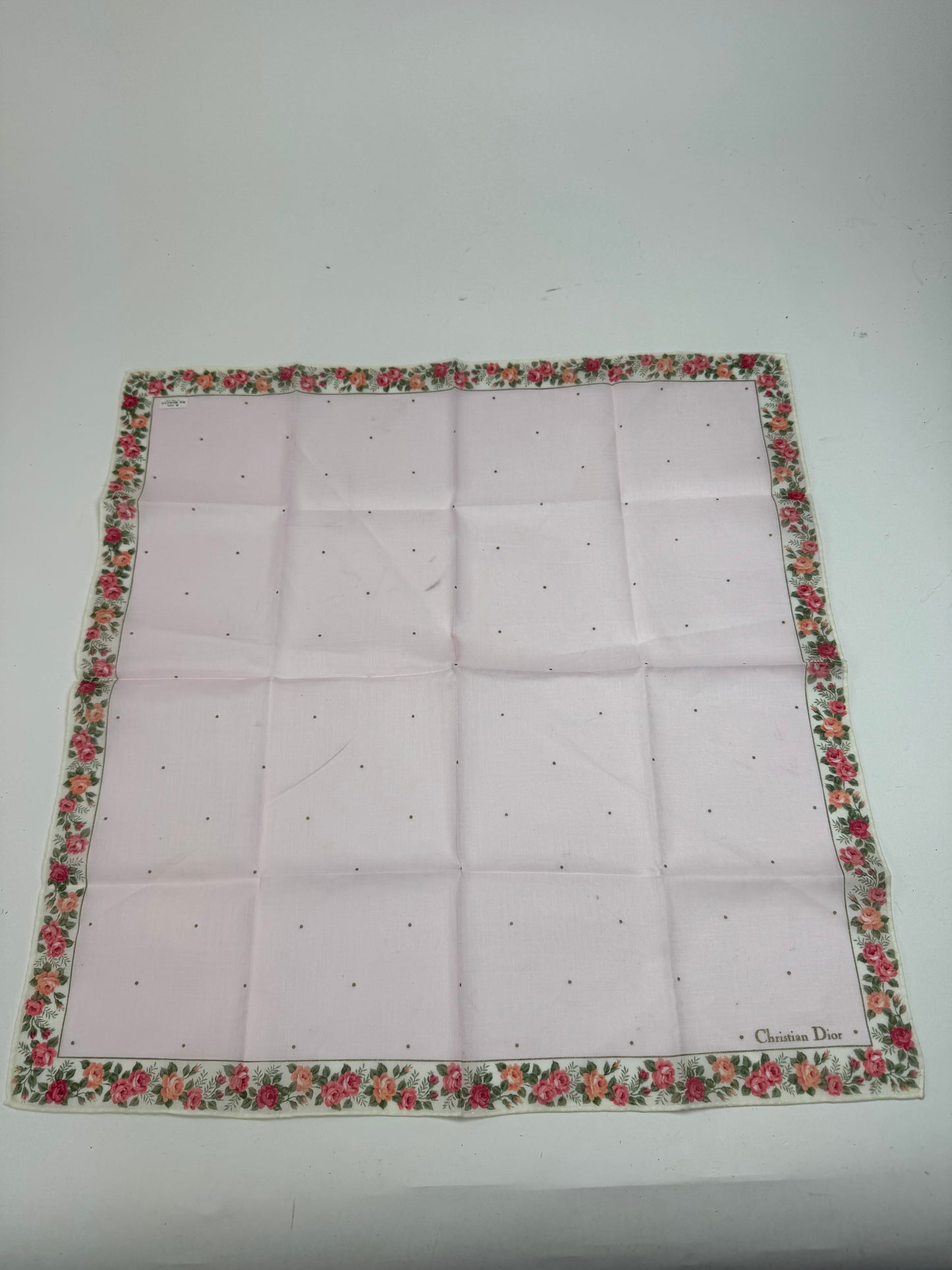 Vintage Dior Floral Scarf pink