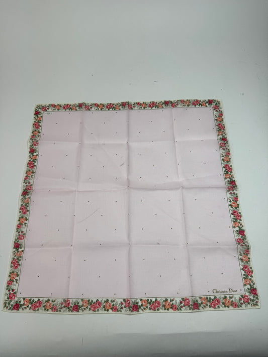 Foulard fleuri Dior vintage rose