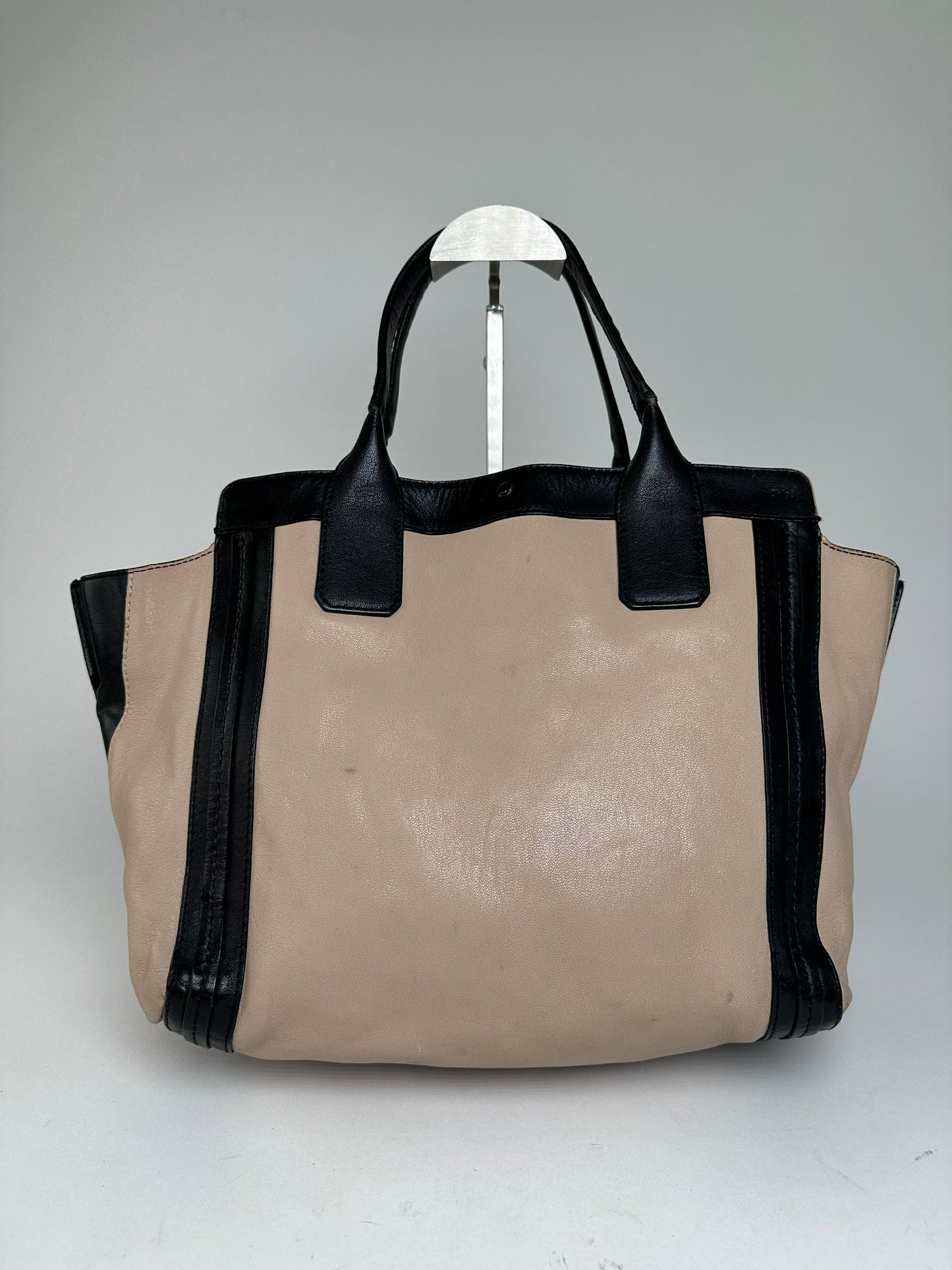 Vintage Chloe Leather Tote Bag Nude Black