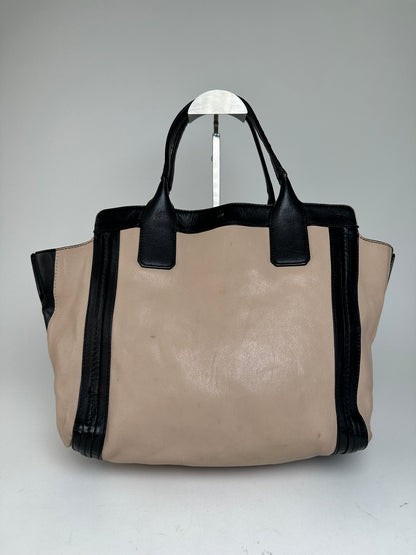 Vintage Chloe Leather Tote Bag Nude Black