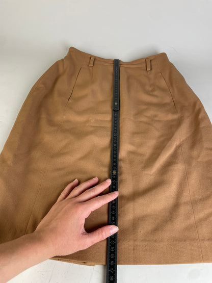 Vintage Dior Wool Skirt Tan M