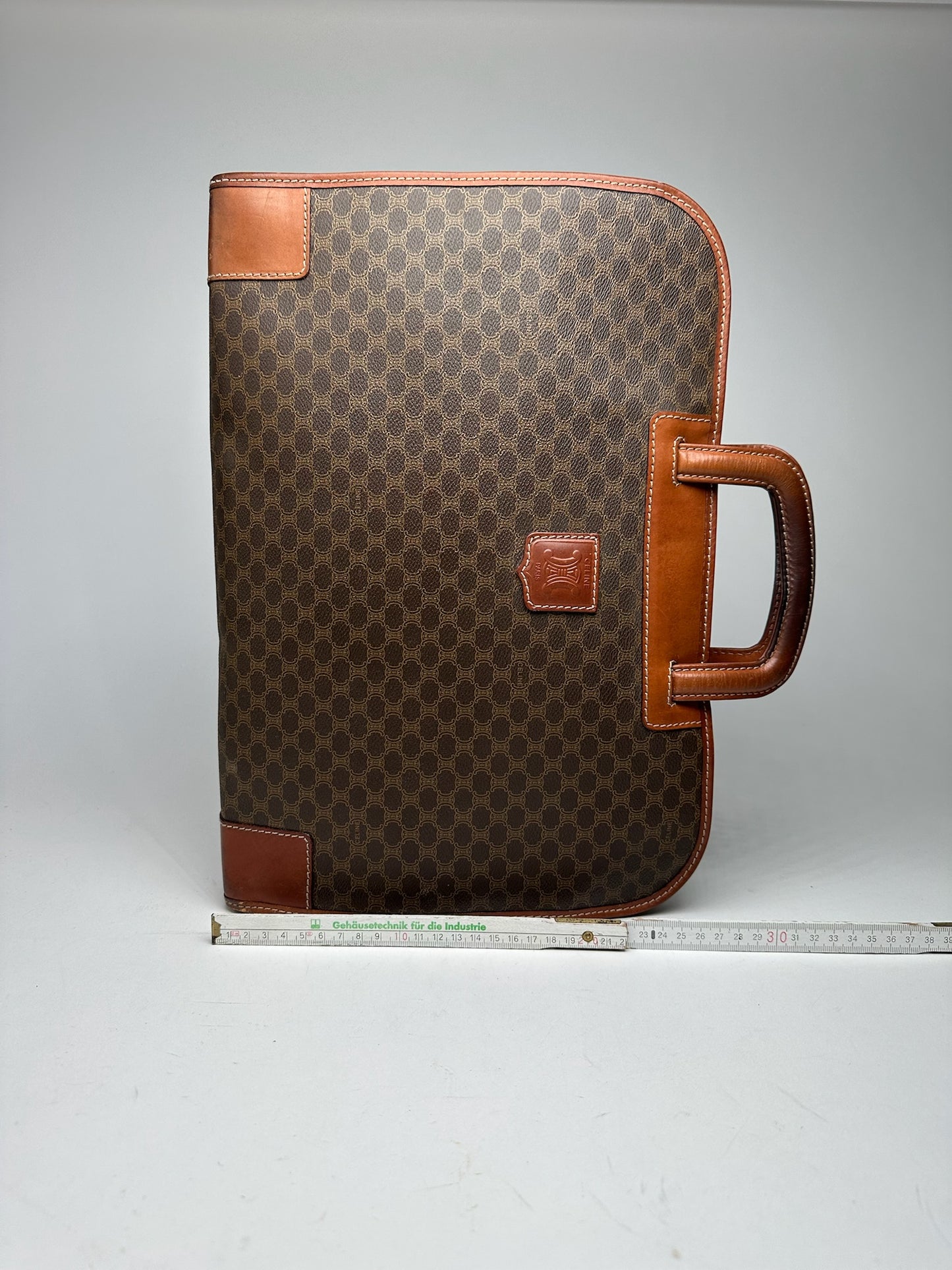 Vintage Celine Paris Leather monogram briefcase brown