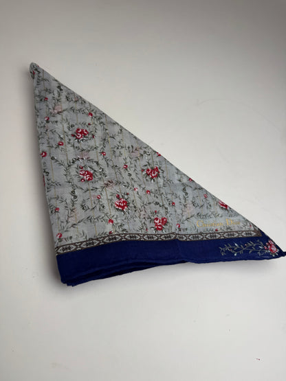 Vintage Dior Floral Scarf Blue