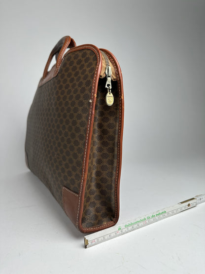 Vintage Celine Paris Leather monogram briefcase brown