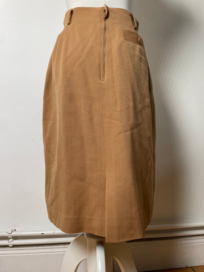 Vintage Dior Wool Skirt Tan M