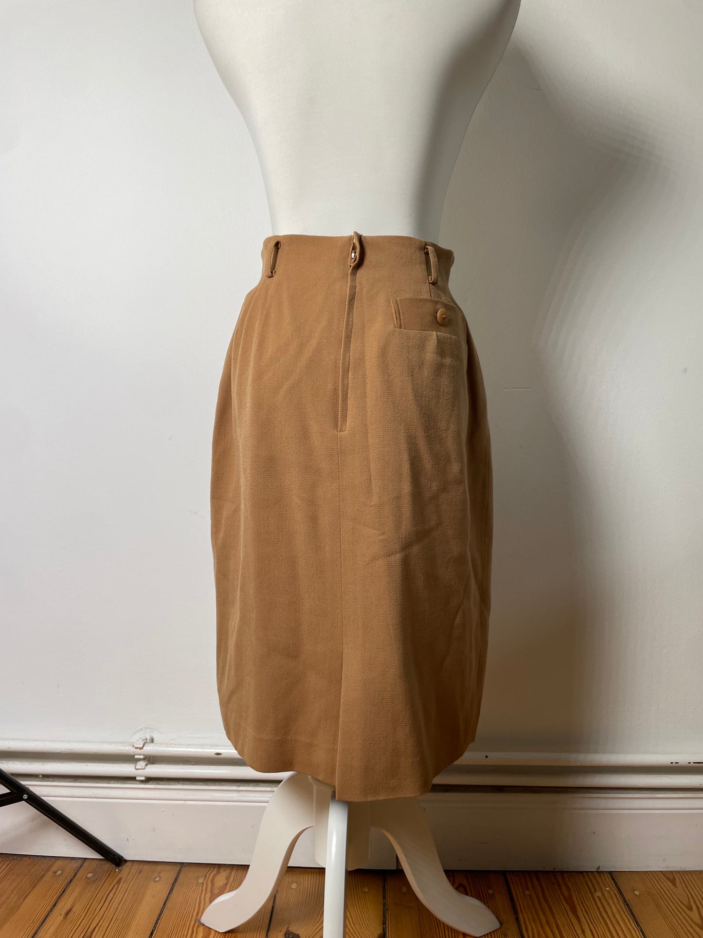 Vintage Dior Wool Skirt Tan M