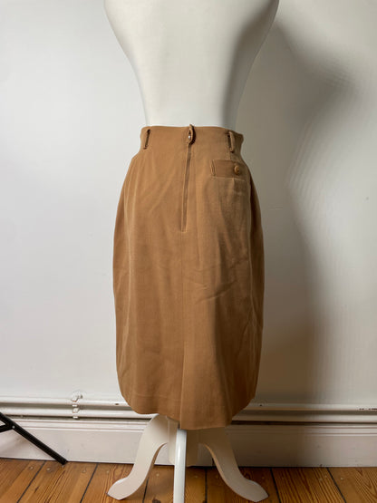 Vintage Dior Wool Skirt Tan M