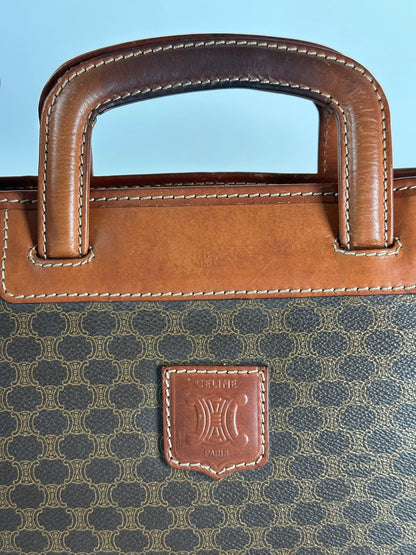 Vintage Celine Paris Leather monogram briefcase brown