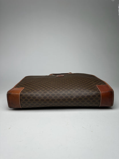 Vintage Celine Paris Leather monogram briefcase brown