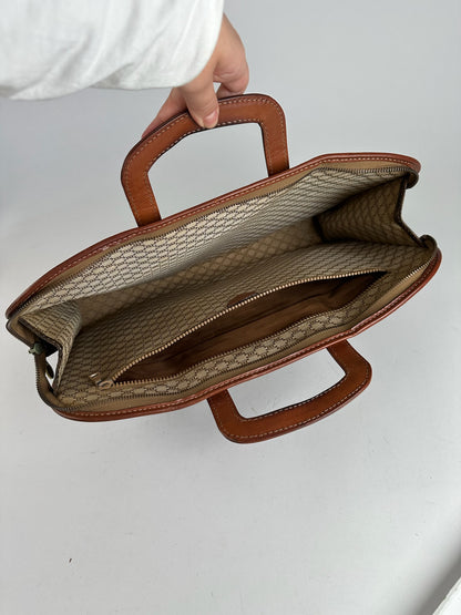 Vintage Celine Paris Leather monogram briefcase brown