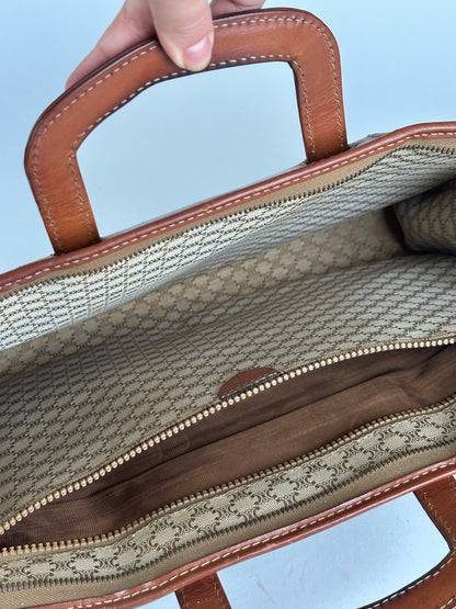 Vintage Celine Paris Leather monogram briefcase brown