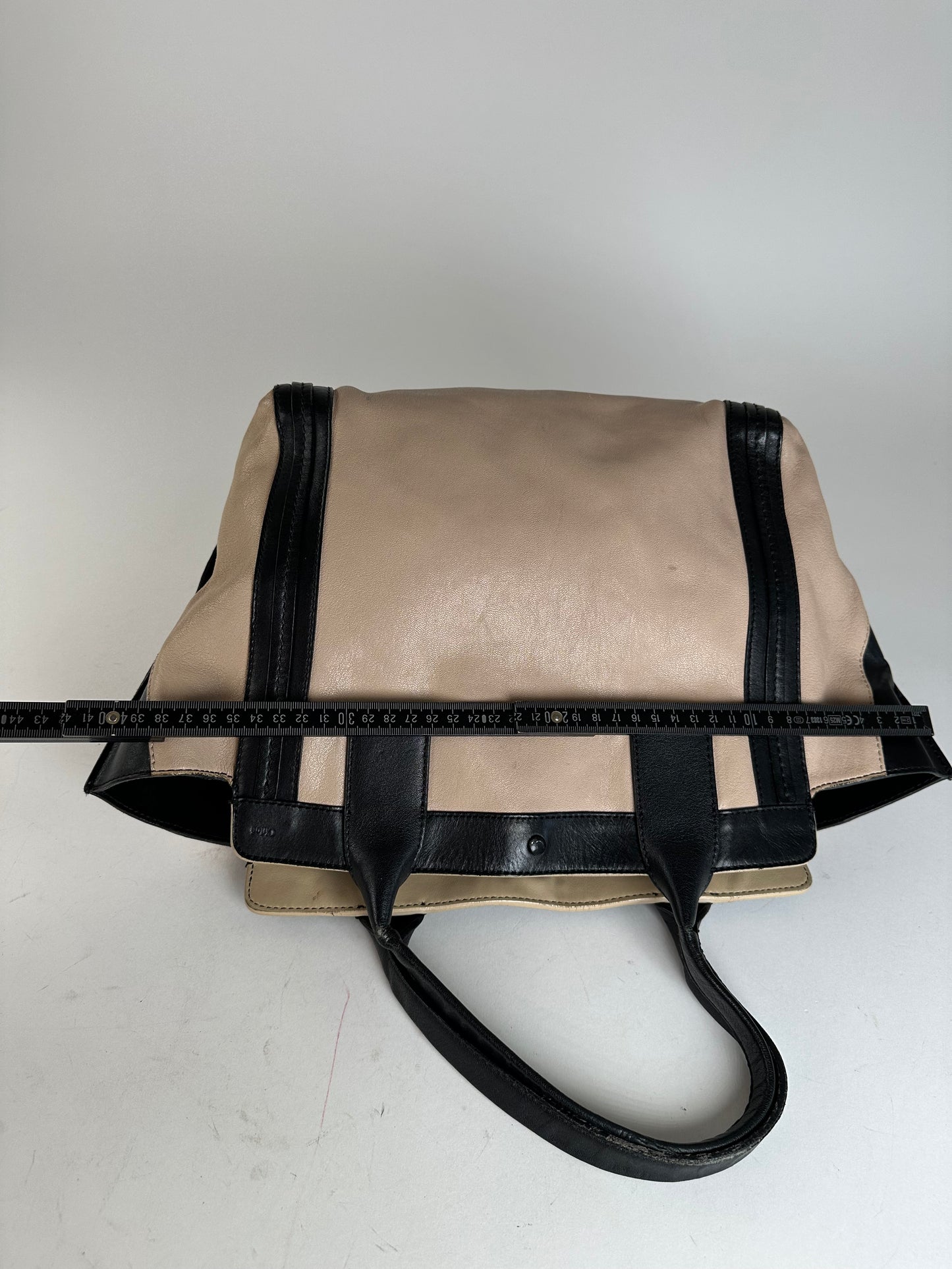 Vintage Chloe Leather Tote Bag Nude Black