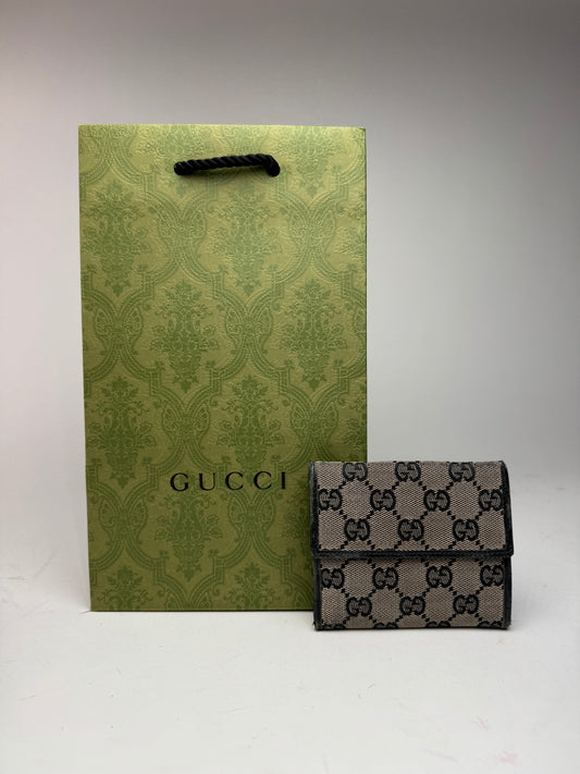 Vintage Gucci Monogram wallet black brown