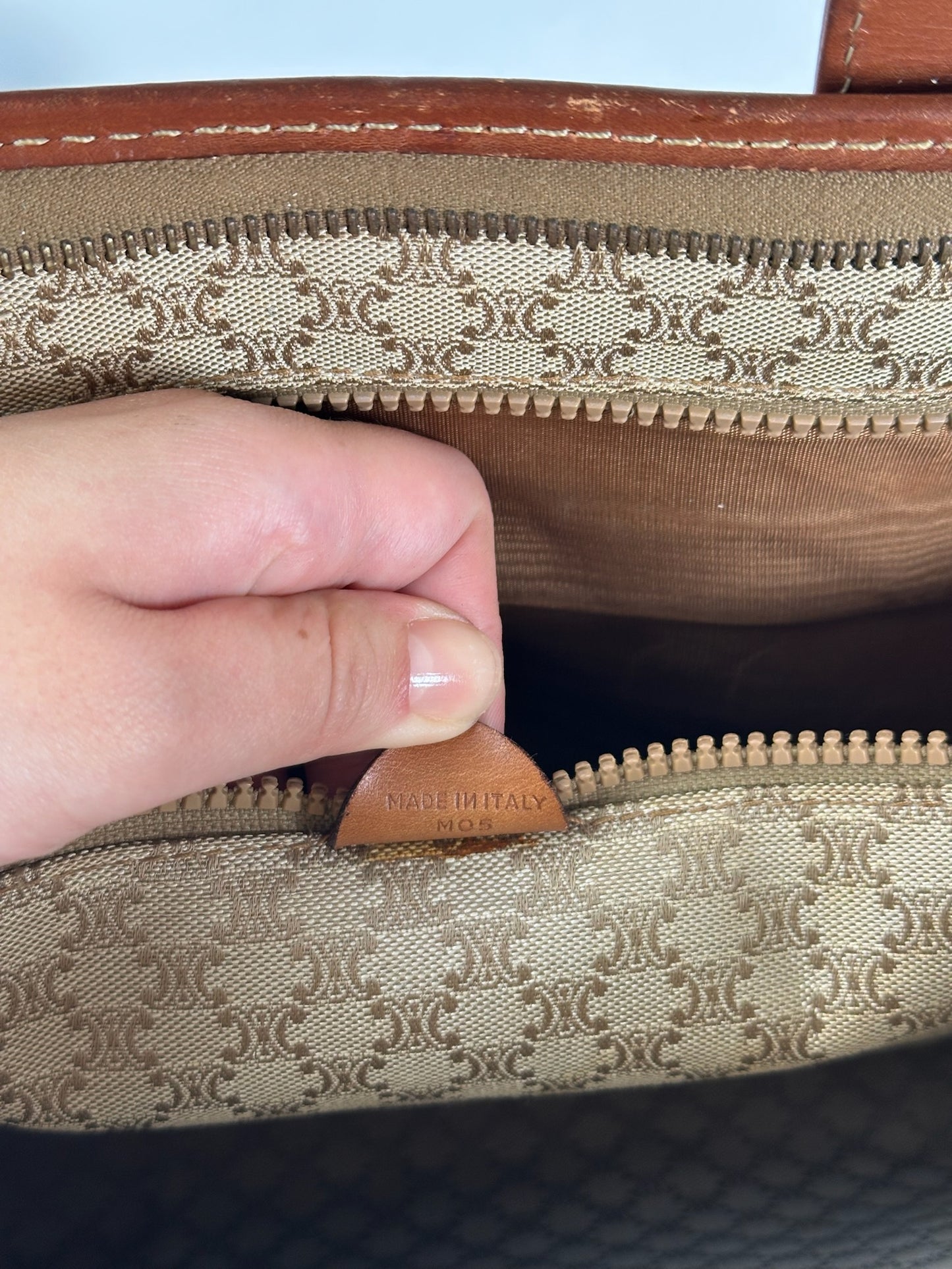 Vintage Celine Paris Leather monogram briefcase brown