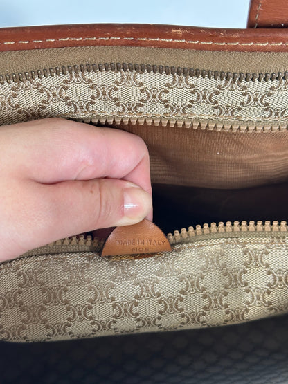 Vintage Celine Paris Leather monogram briefcase brown