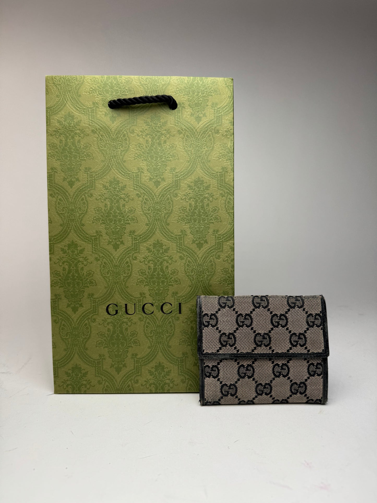 Vintage Gucci Monogram wallet black brown