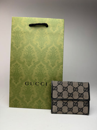 Vintage Gucci Monogram wallet black brown