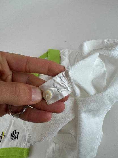 Vintage Dior Polo Shirt White Green M