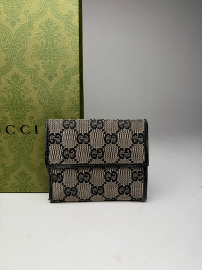 Vintage Gucci Monogram wallet black brown