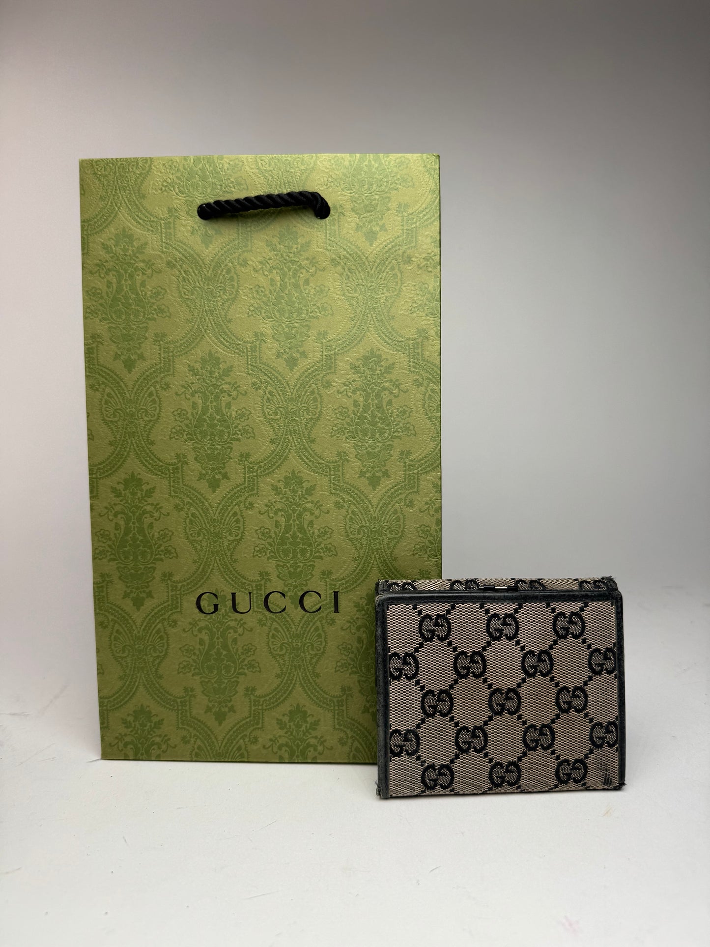 Vintage Gucci Monogram wallet black brown
