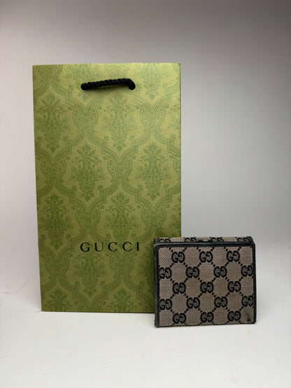 Vintage Gucci Monogram wallet black brown