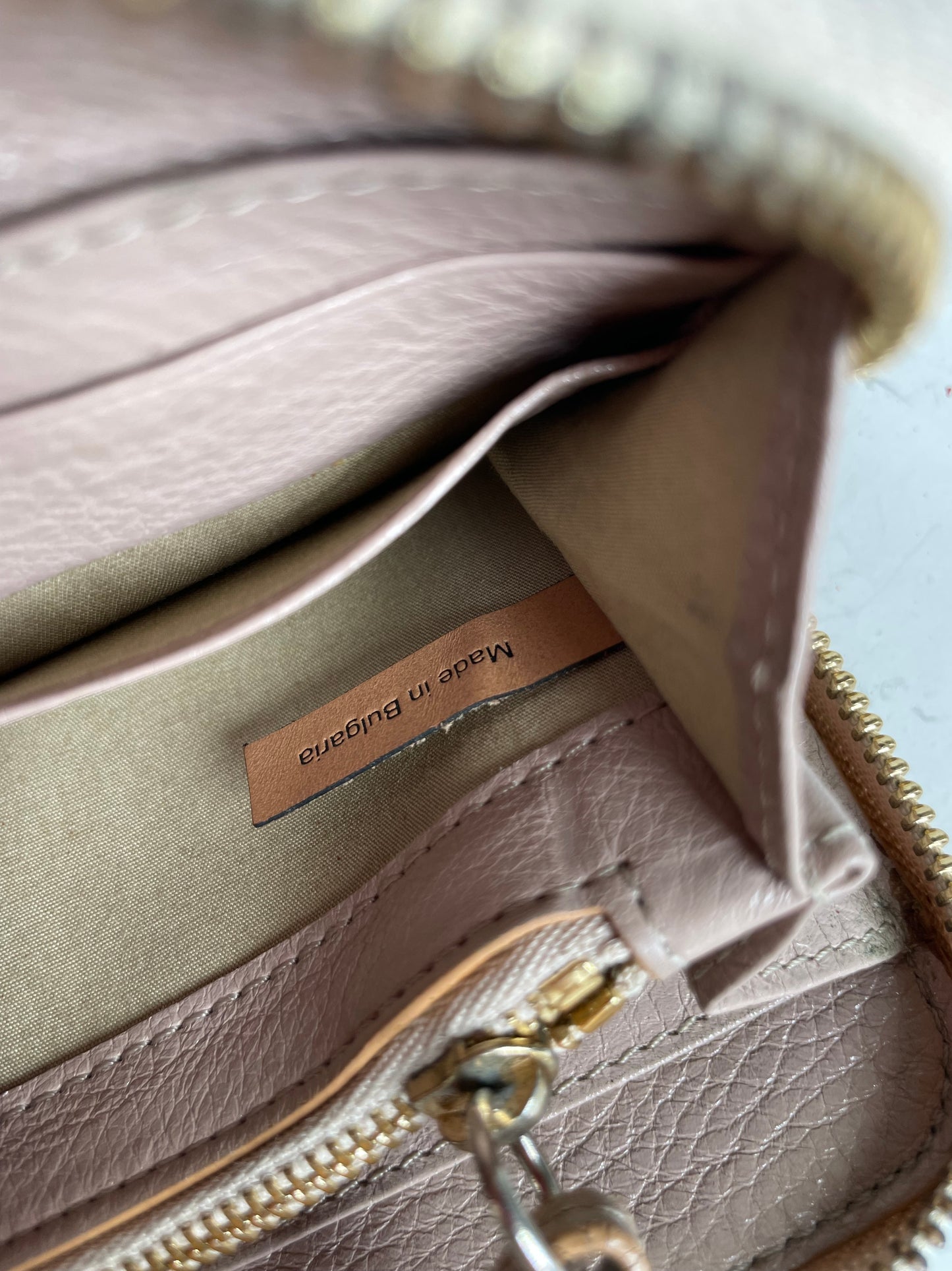 Vintage Chloe Pebbled Leather Zip Wallet Blush Pink Silver