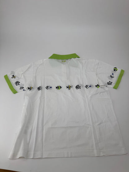Vintage Dior Polo Shirt White Green M